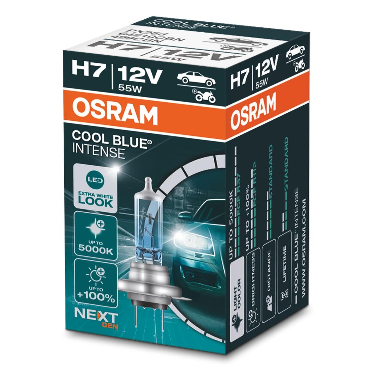 OSRAM H7 5000K +100% Cool Blue Intense NEXT Gen lemputės 2 vnt. 64210CBN-HCB-2
