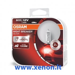 OSRAM H11 Night Breaker SILVER +100 lemputės 2vnt 64211NBS-HCB