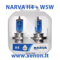 NARVA H4 Xenon Look 100/90W + W5W lemputės-1