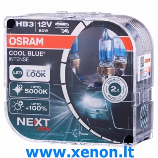 OSRAM HB3 9005 5000K +100% Cool Blue Intense NEXT Gen lemputės