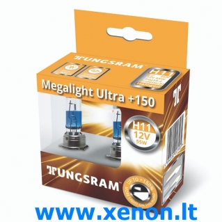 Tungsram H11 +150% Megalight Ultra lemputės