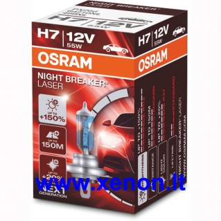 OSRAM H7 Night Breaker LASER +150 lemputė