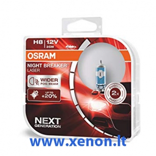 OSRAM H8 Night Breaker LASER +150 lemputės